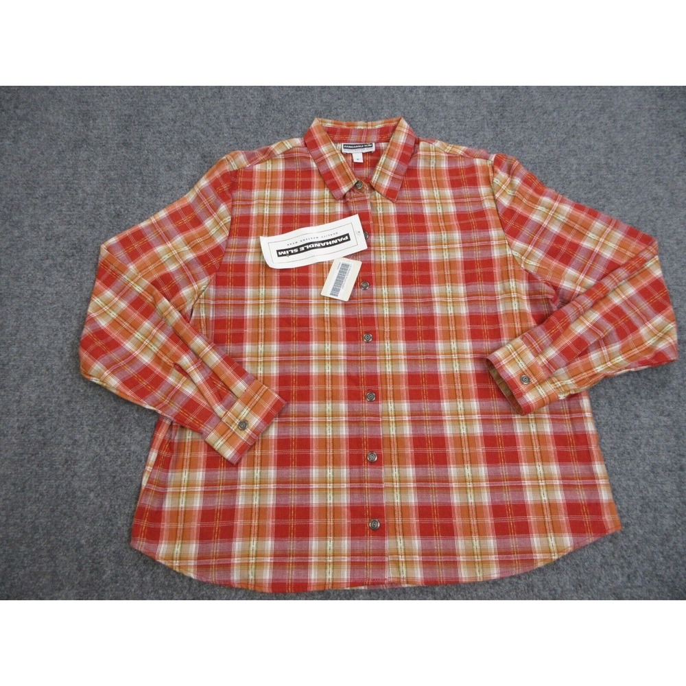 Panhandle Slim Shirt Womens Extra Large Red Plaid Western Cowgirl Rodeo
